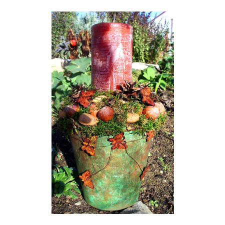 Herbstlicher Kerzentopf