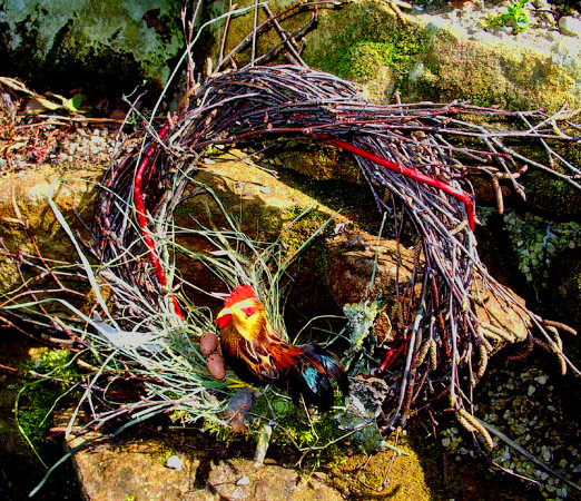 Ostertürkranz mit Hahn