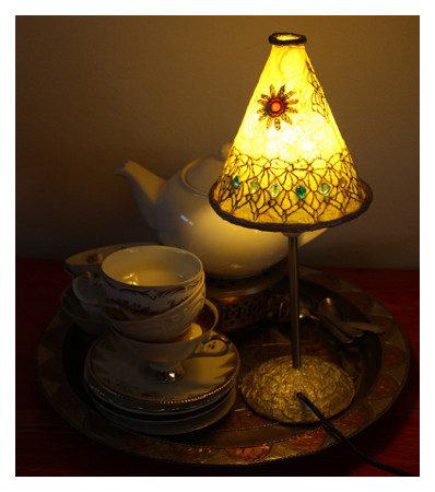 Gelbe marokkanische Lampe