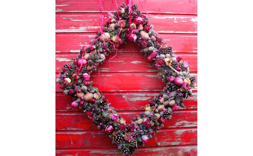 Roter quadratischer Kranz